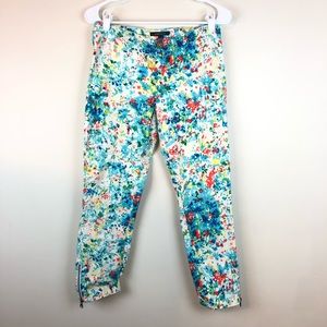Nanette Lepore Crop Jeans Splatter Print White 2
